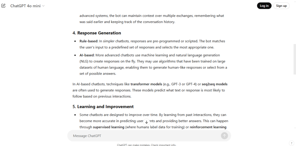 ChatGPT response 2