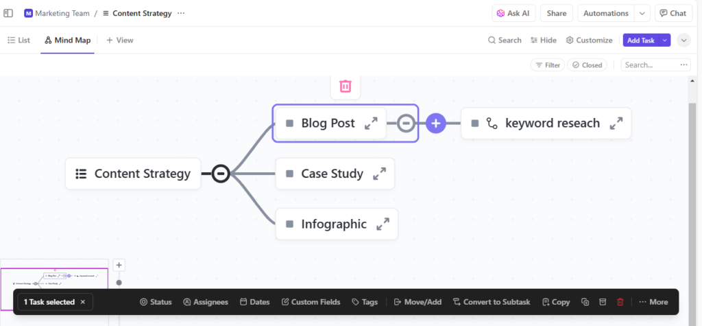 Clickup mindmap
