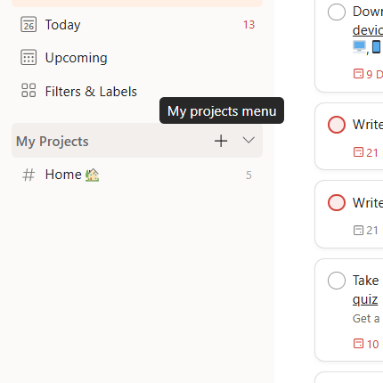 Add project in Todoist