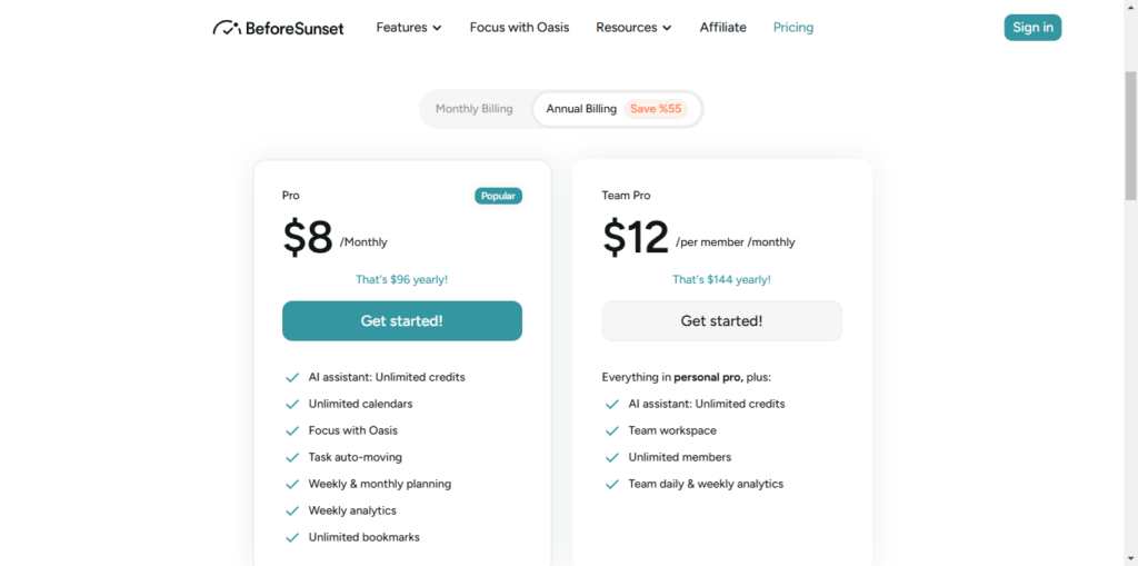 BeforeSunset-AI-Pricing