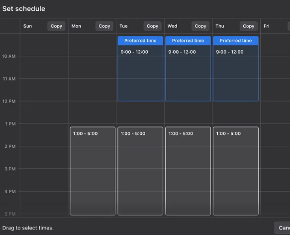 Motion meeting scheduling