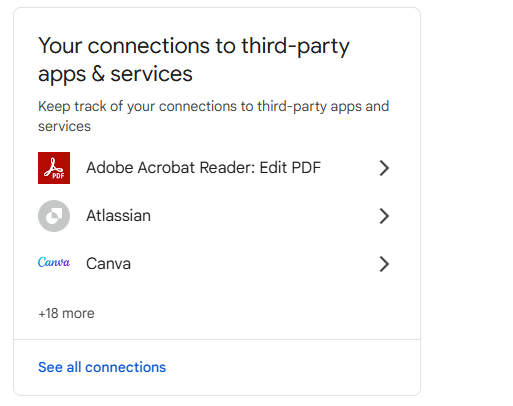 Navigating to connections to third-party apps