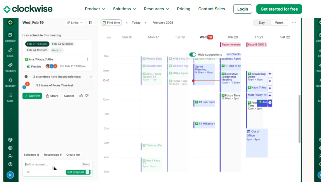 Clockwise Calendar management