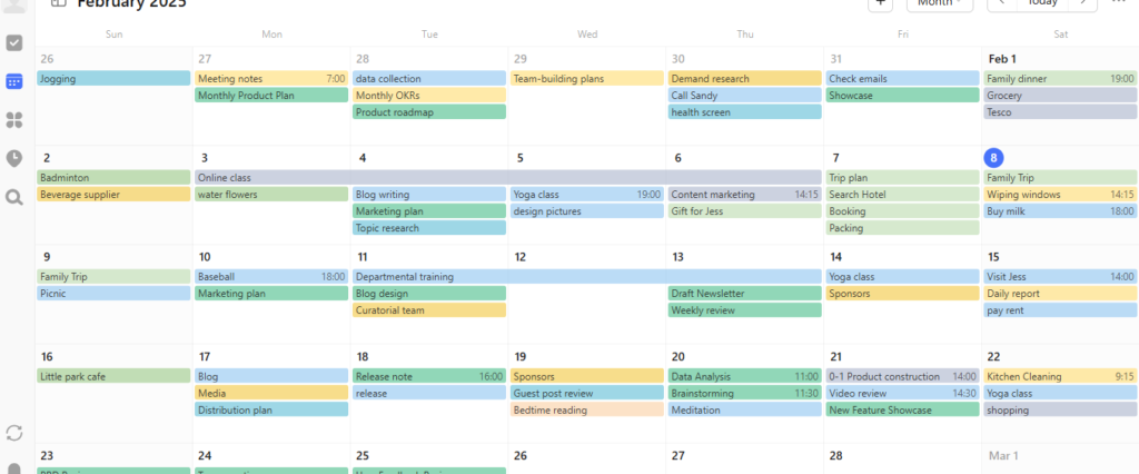 TickTick's Calendar management