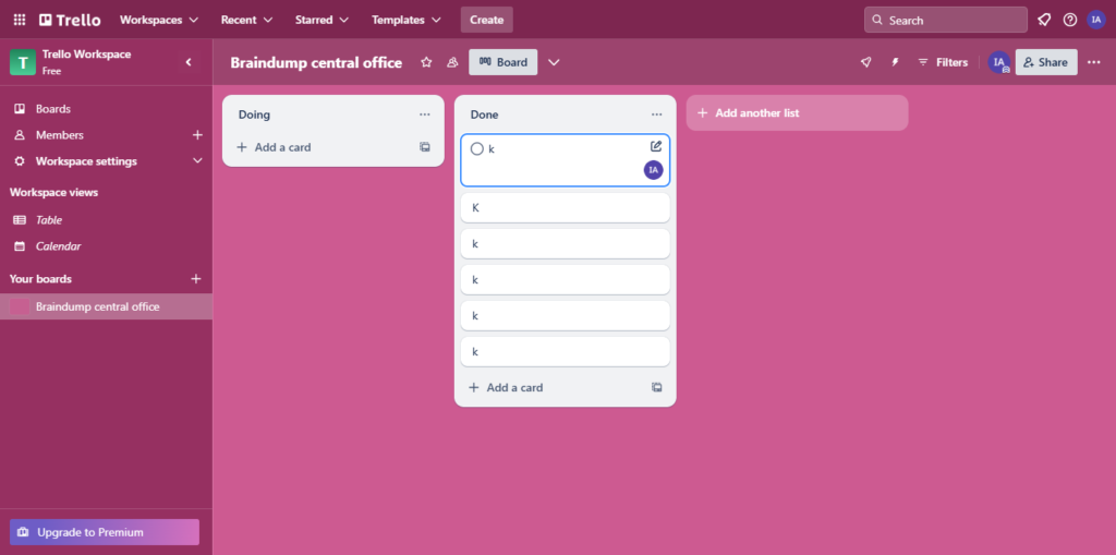 Selecting multiple cards in Trello